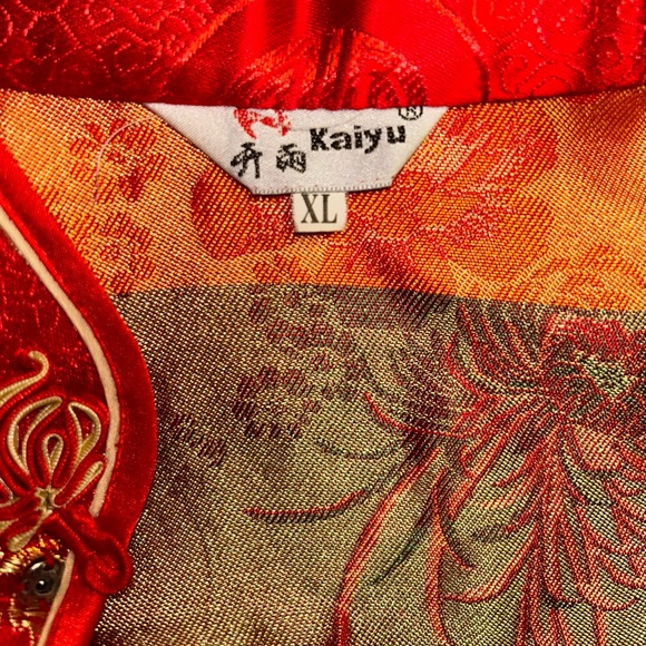 Kaiyu • Chinese Dress • X-Large • Red/ Gold • Floral Design - Picture 11 of 12
